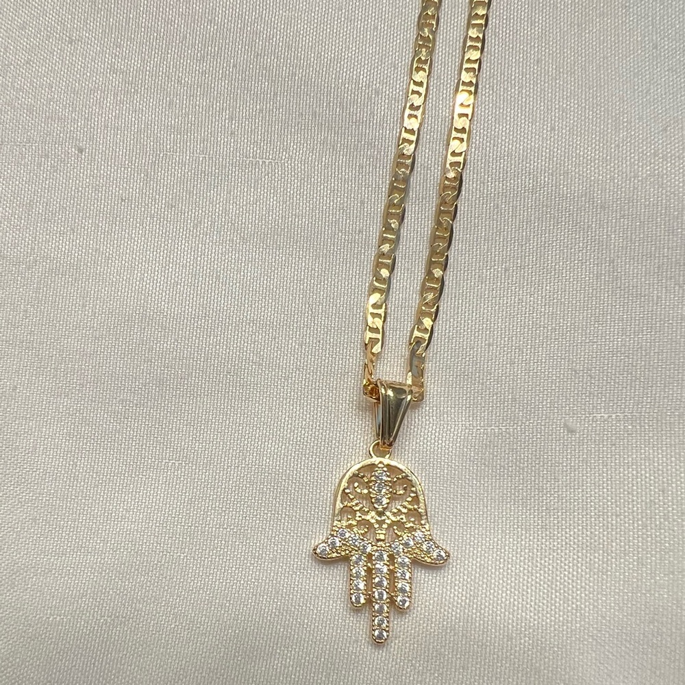 Gold Hamsa Pendant Necklace